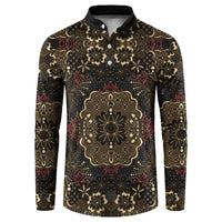 Indonesia Javanese Batik Button Sweatshirt Nelson Mandela Madiba Vintage Style - Wonder Print Shop