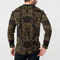 Indonesia Javanese Batik Button Sweatshirt Nelson Mandela Madiba Vintage Style - Wonder Print Shop