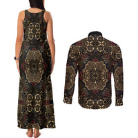Indonesia Javanese Batik Couples Matching Tank Maxi Dress and Long Sleeve Button Shirt Nelson Mandela Madiba Vintage Style - Wonder Print Shop