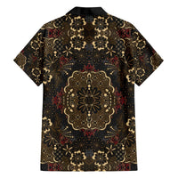 Indonesia Javanese Batik Family Matching Off The Shoulder Long Sleeve Dress and Hawaiian Shirt Nelson Mandela Madiba Vintage Style - Wonder Print Shop
