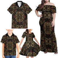 Indonesia Javanese Batik Family Matching Off Shoulder Maxi Dress and Hawaiian Shirt Nelson Mandela Madiba Vintage Style - Wonder Print Shop
