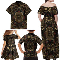 Indonesia Javanese Batik Family Matching Off Shoulder Maxi Dress and Hawaiian Shirt Nelson Mandela Madiba Vintage Style - Wonder Print Shop