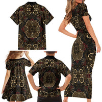 Indonesia Javanese Batik Family Matching Short Sleeve Bodycon Dress and Hawaiian Shirt Nelson Mandela Madiba Vintage Style - Wonder Print Shop