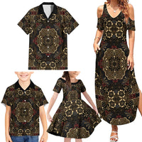 Indonesia Javanese Batik Family Matching Summer Maxi Dress and Hawaiian Shirt Nelson Mandela Madiba Vintage Style - Wonder Print Shop