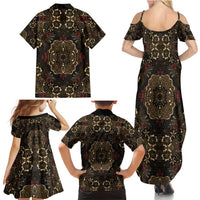 Indonesia Javanese Batik Family Matching Summer Maxi Dress and Hawaiian Shirt Nelson Mandela Madiba Vintage Style - Wonder Print Shop