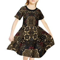 Indonesia Javanese Batik Kid Short Sleeve Dress Nelson Mandela Madiba Vintage Style - Wonder Print Shop