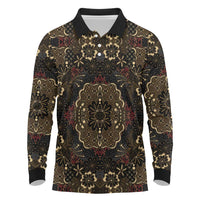 Indonesia Javanese Batik Long Sleeve Polo Shirt Nelson Mandela Madiba Vintage Style - Wonder Print Shop