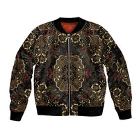 Indonesia Javanese Batik Sleeve Zip Bomber Jacket Nelson Mandela Madiba Vintage Style - Wonder Print Shop
