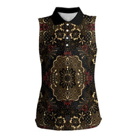 Indonesia Javanese Batik Women Sleeveless Polo Shirt Nelson Mandela Madiba Vintage Style - Wonder Print Shop