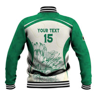 Custom South Africa Cricket Baseball Jacket Protea Fire - Wonder Print Shop