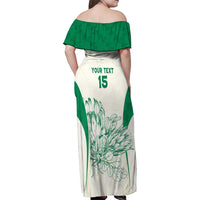 Custom South Africa Cricket Family Matching Off Shoulder Maxi Dress and Hawaiian Shirt Protea Fire - Wonder Print Shop