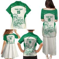 Custom South Africa Cricket Family Matching Puletasi and Hawaiian Shirt Protea Fire - Wonder Print Shop