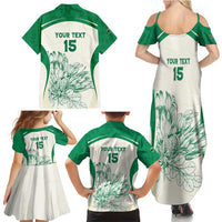 Custom South Africa Cricket Family Matching Summer Maxi Dress and Hawaiian Shirt Protea Fire - Wonder Print Shop