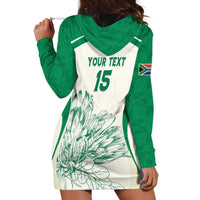 Custom South Africa Cricket Hoodie Dress Protea Fire - Wonder Print Shop