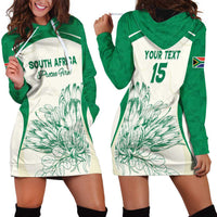 Custom South Africa Cricket Hoodie Dress Protea Fire - Wonder Print Shop