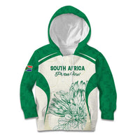 Custom South Africa Cricket Kid Hoodie Protea Fire - Wonder Print Shop