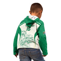 Custom South Africa Cricket Kid Hoodie Protea Fire - Wonder Print Shop