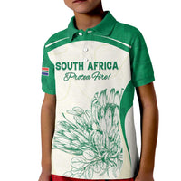 Custom South Africa Cricket Kid Polo Shirt Protea Fire - Wonder Print Shop