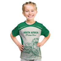 Custom South Africa Cricket Kid T Shirt Protea Fire - Wonder Print Shop