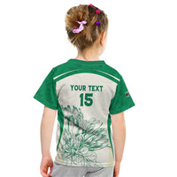 Custom South Africa Cricket Kid T Shirt Protea Fire - Wonder Print Shop