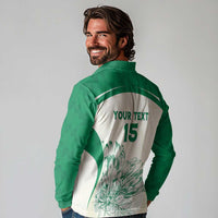 Custom South Africa Cricket Long Sleeve Polo Shirt Protea Fire - Wonder Print Shop