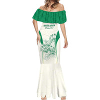 Custom South Africa Cricket Mermaid Dress Protea Fire - Wonder Print Shop