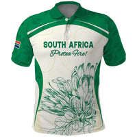Custom South Africa Cricket Polo Shirt Protea Fire - Wonder Print Shop