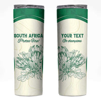Custom South Africa Cricket Skinny Tumbler Protea Fire - Wonder Print Shop