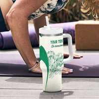 Custom South Africa Cricket Tumbler With Handle Protea Fire - Wonder Print Shop