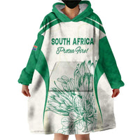 Custom South Africa Cricket Wearable Blanket Hoodie Protea Fire - Wonder Print Shop