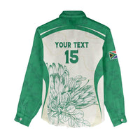 Custom South Africa Cricket Women Casual Shirt Protea Fire - Wonder Print Shop