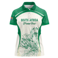 Custom South Africa Cricket Women Polo Shirt Protea Fire - Wonder Print Shop