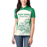 Custom South Africa Cricket Women Polo Shirt Protea Fire - Wonder Print Shop