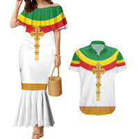 Ethiopia Meskel Couples Matching Mermaid Dress and Hawaiian Shirt Ethiopian Cross - Wonder Print Shop