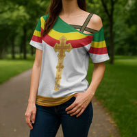 Ethiopia Meskel Cross Shoulder Shirt Ethiopian Cross - Wonder Print Shop