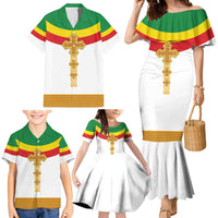Ethiopia Meskel Family Matching Mermaid Dress and Hawaiian Shirt Ethiopian Cross - Wonder Print Shop