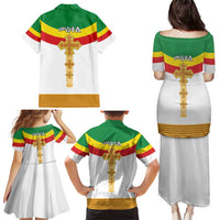 Ethiopia Meskel Family Matching Puletasi and Hawaiian Shirt Ethiopian Cross - Wonder Print Shop