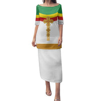 Ethiopia Meskel Family Matching Puletasi and Hawaiian Shirt Ethiopian Cross - Wonder Print Shop