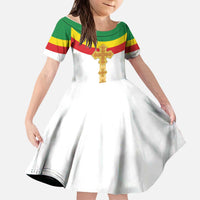 Ethiopia Meskel Kid Short Sleeve Dress Ethiopian Cross - Wonder Print Shop
