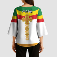 Ethiopia Meskel Kimono Sleeve Blouse Ethiopian Cross - Wonder Print Shop
