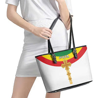 Ethiopia Meskel Leather Tote Bag Ethiopian Cross - Wonder Print Shop