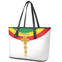 Ethiopia Meskel Leather Tote Bag Ethiopian Cross - Wonder Print Shop