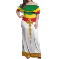 Ethiopia Meskel Off Shoulder Maxi Dress Ethiopian Cross - Wonder Print Shop
