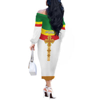 Ethiopia Meskel Off The Shoulder Long Sleeve Dress Ethiopian Cross - Wonder Print Shop