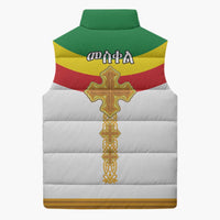 Ethiopia Meskel Sleeveless Puffer Jacket Ethiopian Cross - Wonder Print Shop