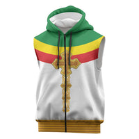 Ethiopia Meskel Sleeveless Zip Hoodie Ethiopian Cross - Wonder Print Shop