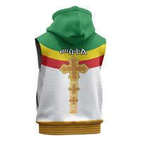 Ethiopia Meskel Sleeveless Zip Hoodie Ethiopian Cross - Wonder Print Shop