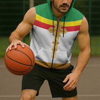 Ethiopia Meskel Sleeveless Zip Hoodie Ethiopian Cross - Wonder Print Shop