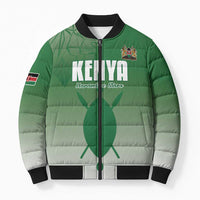 Custom Kenya Football Bomber Puffer Jacket Go Champions Harambee Stars - Wonder Print Shop