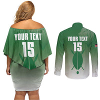 Custom Kenya Football Couples Matching Off Shoulder Short Dress and Long Sleeve Button Shirt Go Champions Harambee Stars - Wonder Print Shop